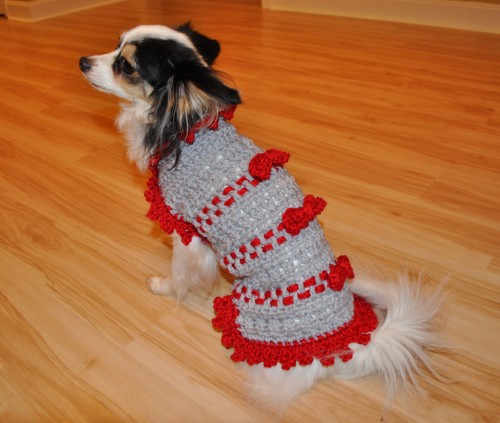 Ribbons and Bows Crochet Small Dog Sweater