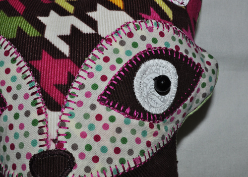 Fox Animal Pillow from Stitchwerx Designs Eye Details