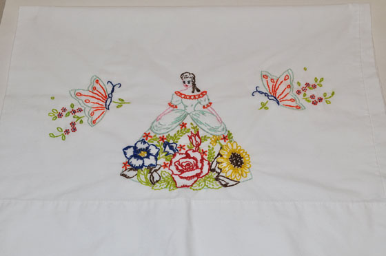 Vintage Pillowcase with Southern Belle