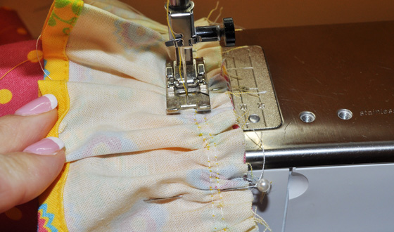 Stitch Seam Attaching Ruffle to Garment