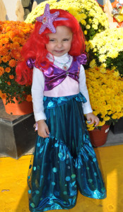 Our Little Mermaid modeling her Ariel Halloween Costume