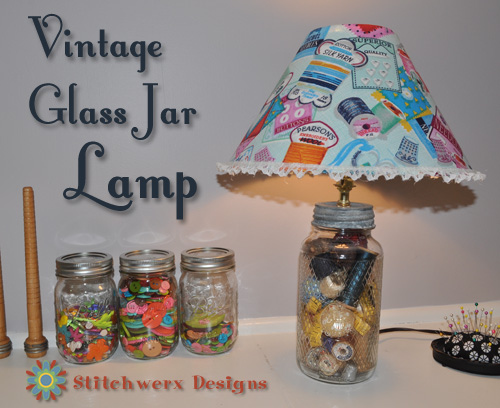 Vintage Glass Jar Lamp